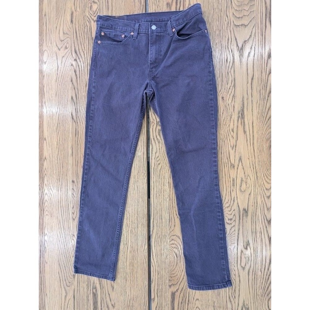 Levi's 511 Mens Jeans W34 L32 Purple Slim Fit Stretch Denim Pants Dark Wash